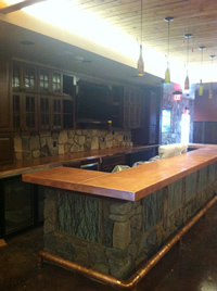 hammered copper bar top