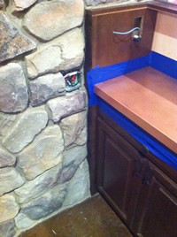 Custom Stonework at Hostess station